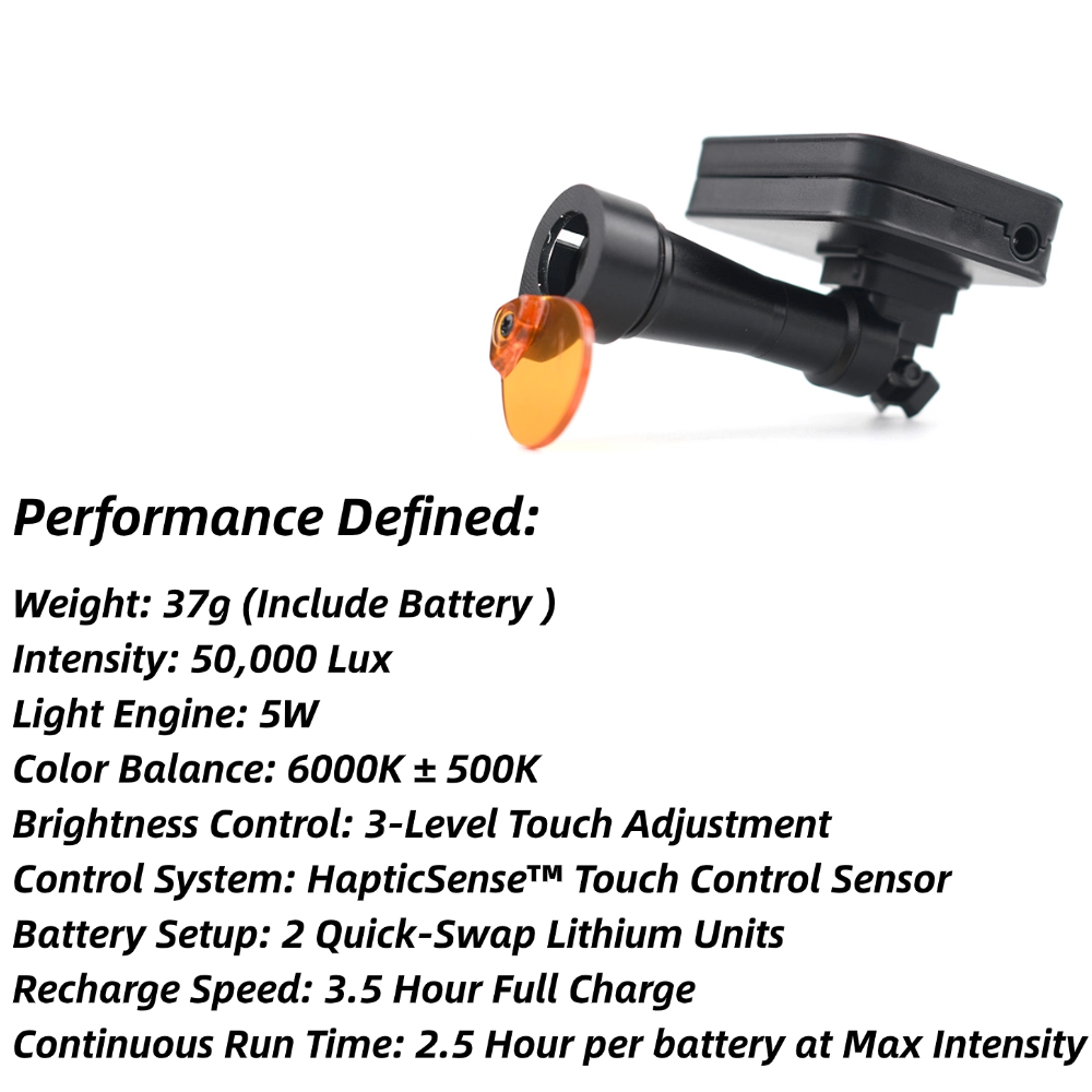 Wireless LED Headlight Perfectly Compatible with Ergo TTL Ti Vario Ultra-Light 37g