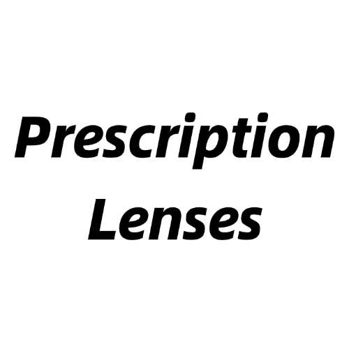 Text 'Prescription Lenses' on a white background