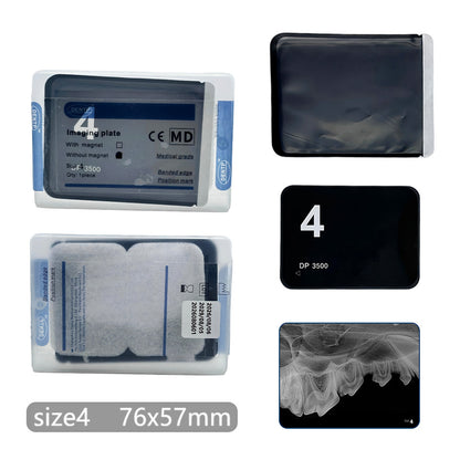 Size 4 Veterinary Dental PSP Imaging Plate 76 × 57 mm