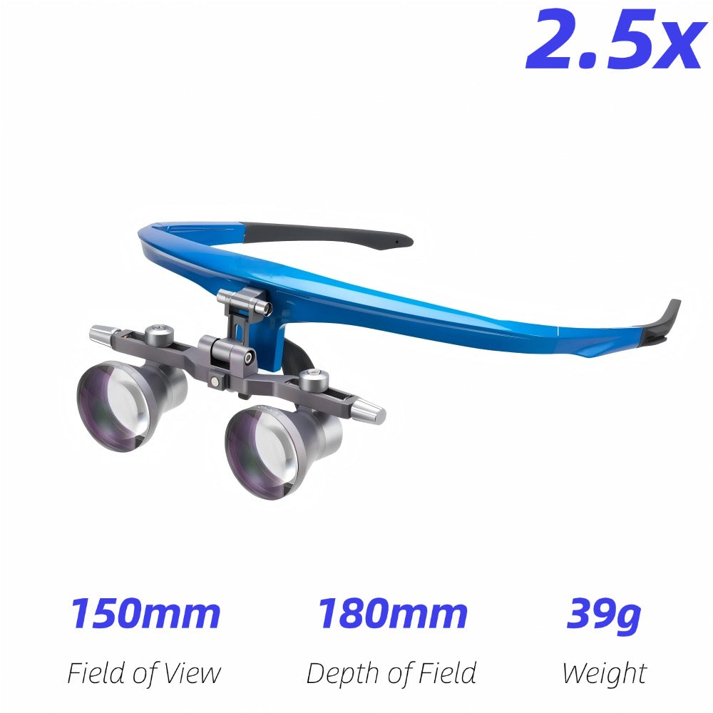 Dental & Surgical Flip-Up Loupes with Detachable Rx Insert 2.5x 3.5x Ultra-Lightweight Magnifier with Adjustable IPD