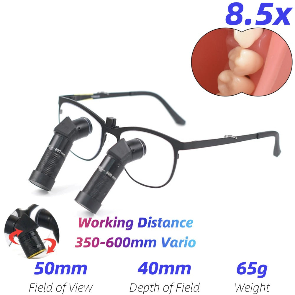 Ergo TTL Ti Vario Dental Loupes 3.0x-8.5x Magnification 350-600mm Adjustable WD