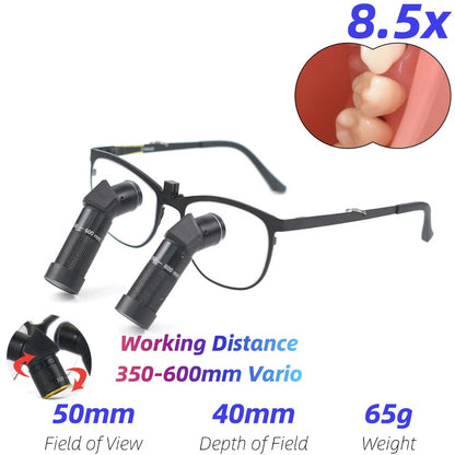 Ergo TTL Ti Vario Dental Loupes 3.0x-8.5x Magnification 350-600mm Adjustable WD