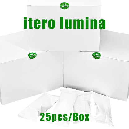 Multiple boxes of disposable protective barrier sleeves for iTero Lumina intraoral scanner, 25 individually sealed pieces per box.