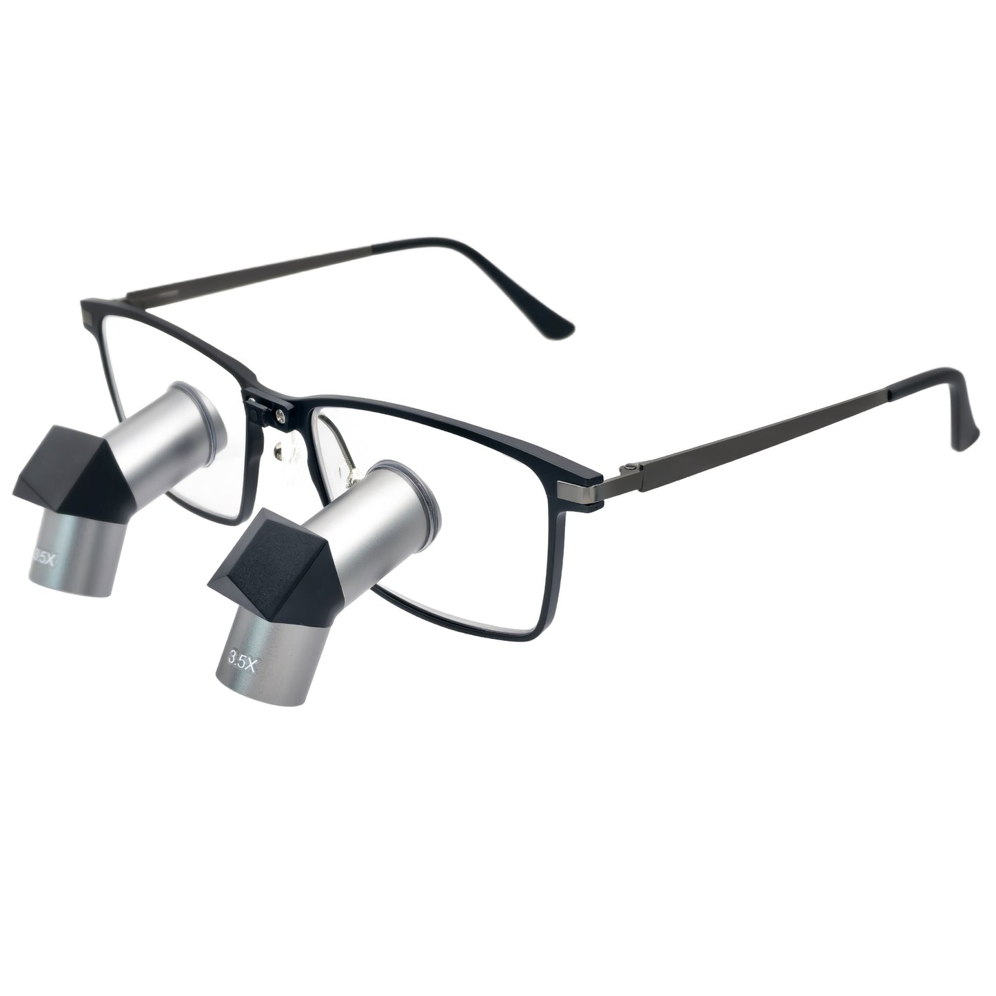 Advanced Ergo TTL Ti Dental Loupes 3.5x-6.5x – Premium Silver Metal Barrel & Aerospace Titanium Frame Edition