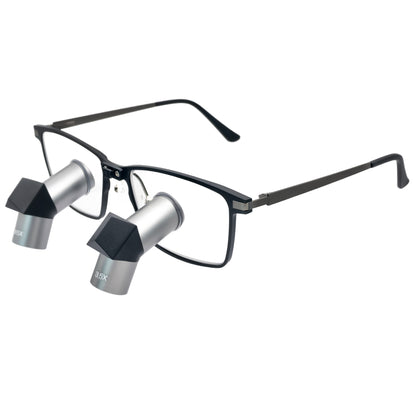 Advanced Ergo TTL Ti Dental Loupes 3.5x-6.5x – Premium Silver Metal Barrel & Aerospace Titanium Frame Edition