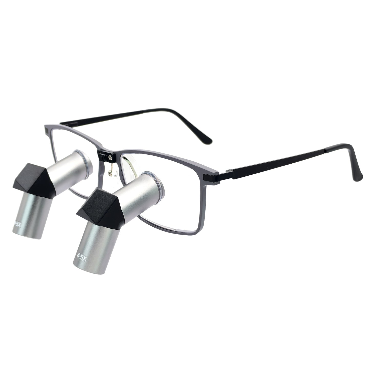 Advanced Ergo TTL Ti Dental Loupes 3.5x-6.5x – Premium Silver Metal Barrel & Aerospace Titanium Frame Edition