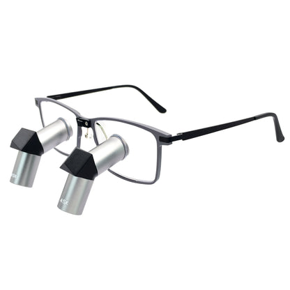 Advanced Ergo TTL Ti Dental Loupes 3.5x-6.5x – Premium Silver Metal Barrel & Aerospace Titanium Frame Edition