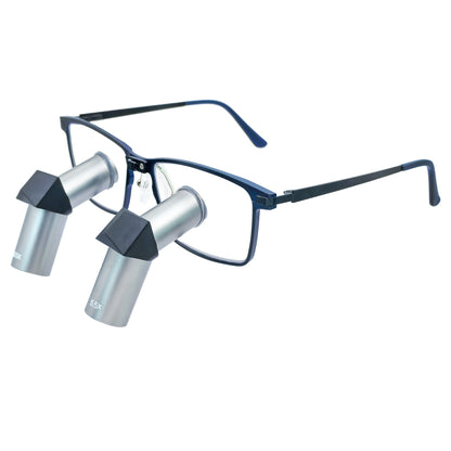 Advanced Ergo TTL Ti Dental Loupes 3.5x-6.5x – Premium Silver Metal Barrel & Aerospace Titanium Frame Edition